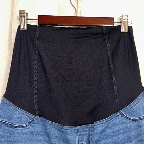 isabel 4/27 Medium Wash Blue Maternity Denim Jegging Criss Cross Back - Picture 4 of 14